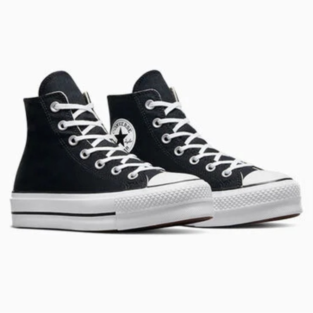 Converse Black High Top Platform Sneakers - Picture 2 of 9